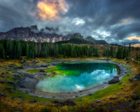 Lake Carezza at Dusk