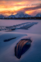 Frozen Bay at Sunset (vertical)